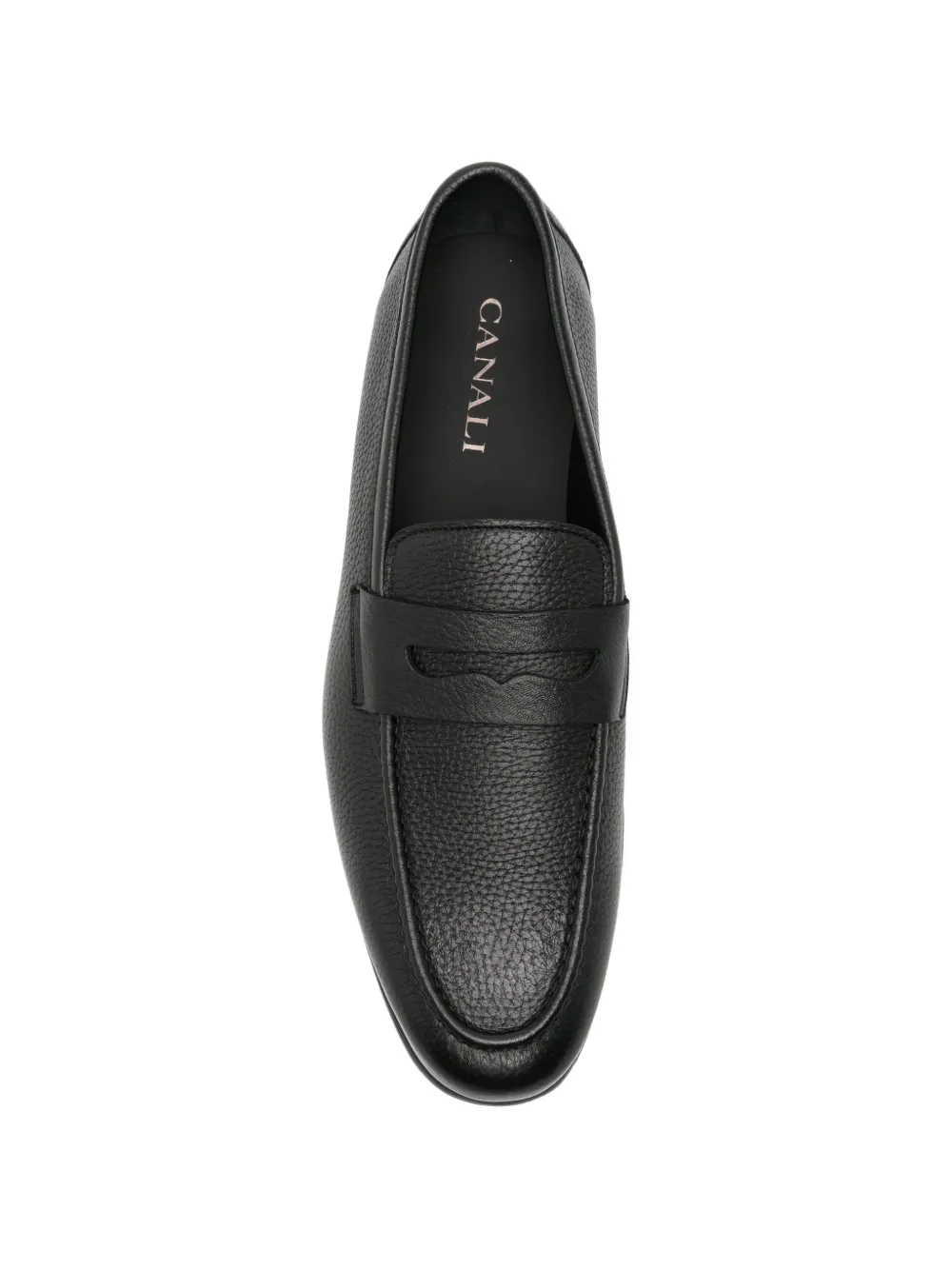 Canali penny leather loafers Zwart