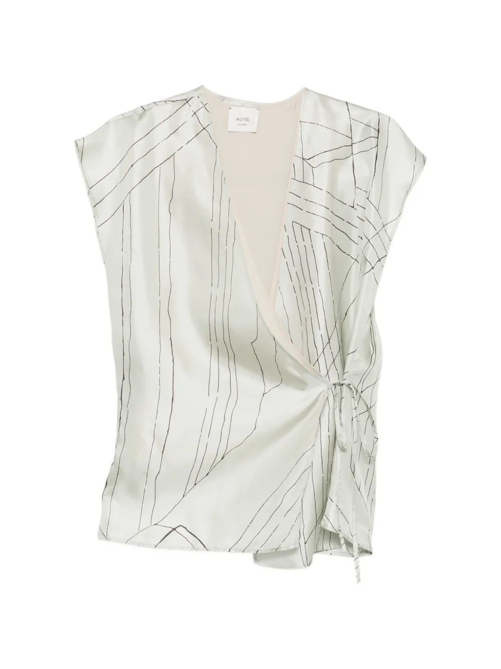 Alysi graphic-print wrap blouse - Verde