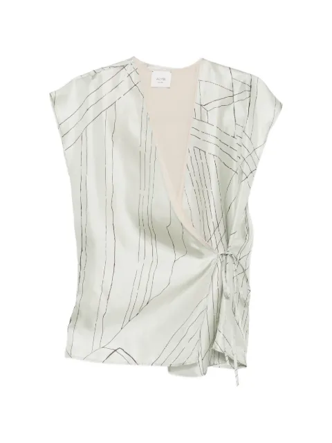 Alysi graphic-print wrap blouse