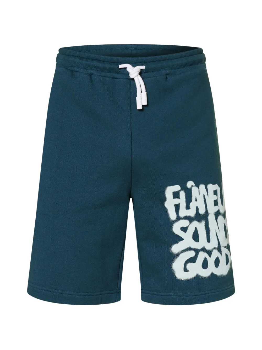 FLÂNEUR Sounds Good Spray logo-print cotton shorts - Blu