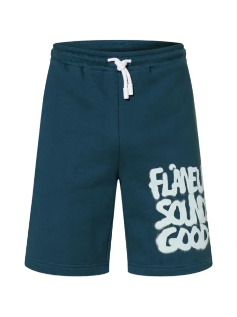 FLÂNEUR Sounds Good Spray logo-print cotton shorts