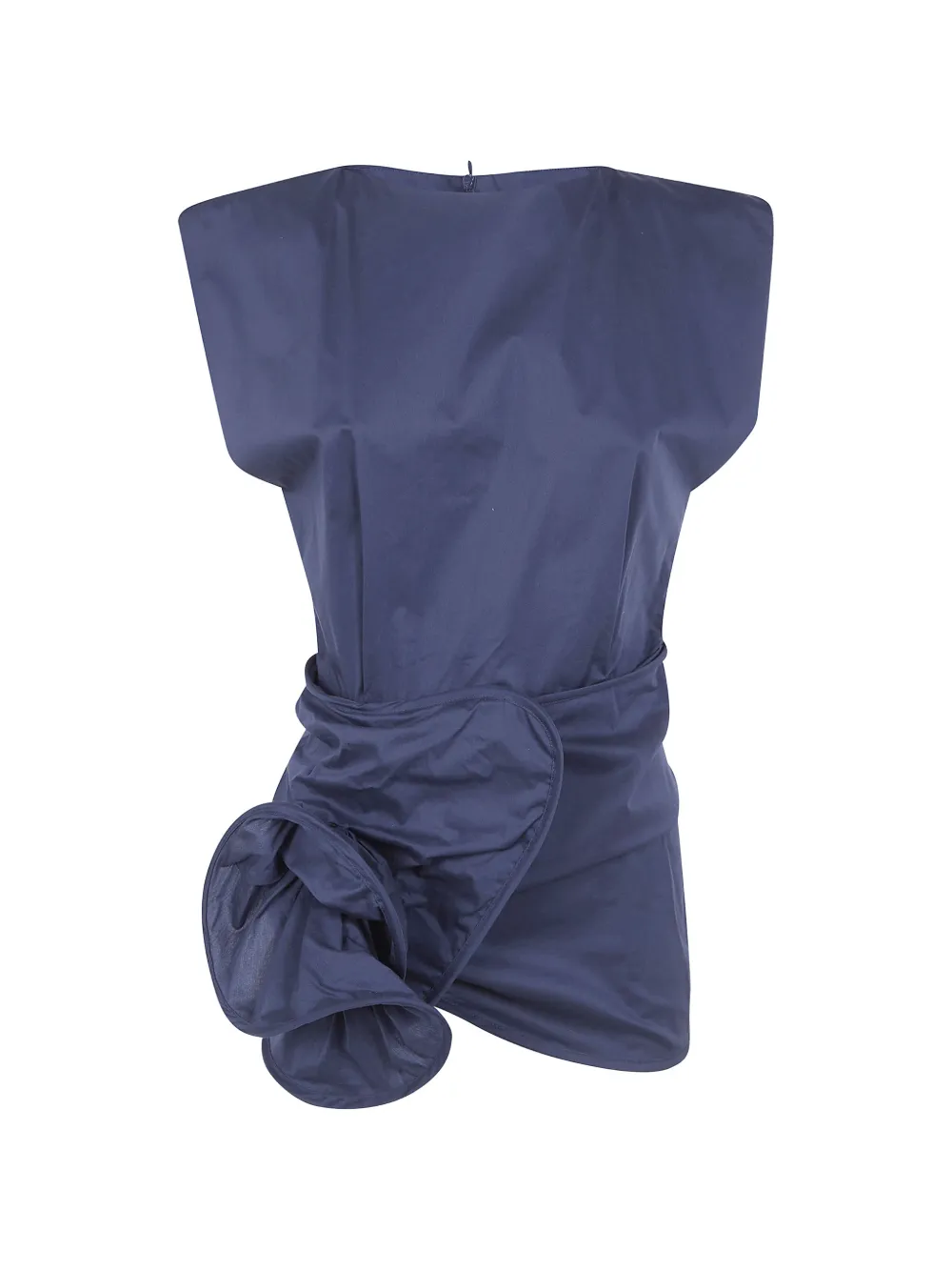 Liviana Conti rosette-detail padded-shoulder top - Blu