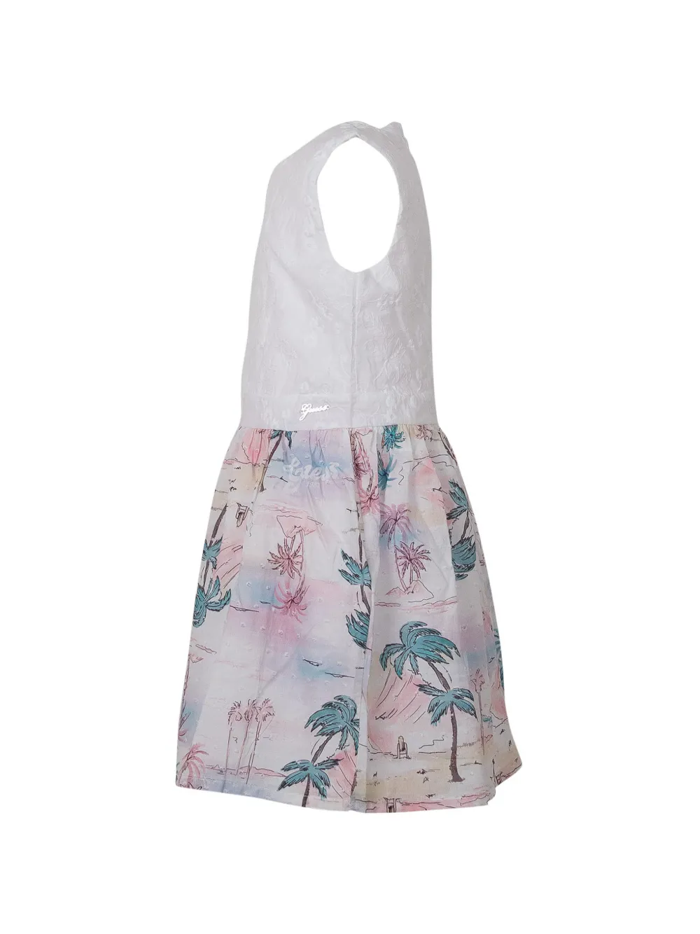 guess kids Jurk met bloemenprint en vlakken Wit