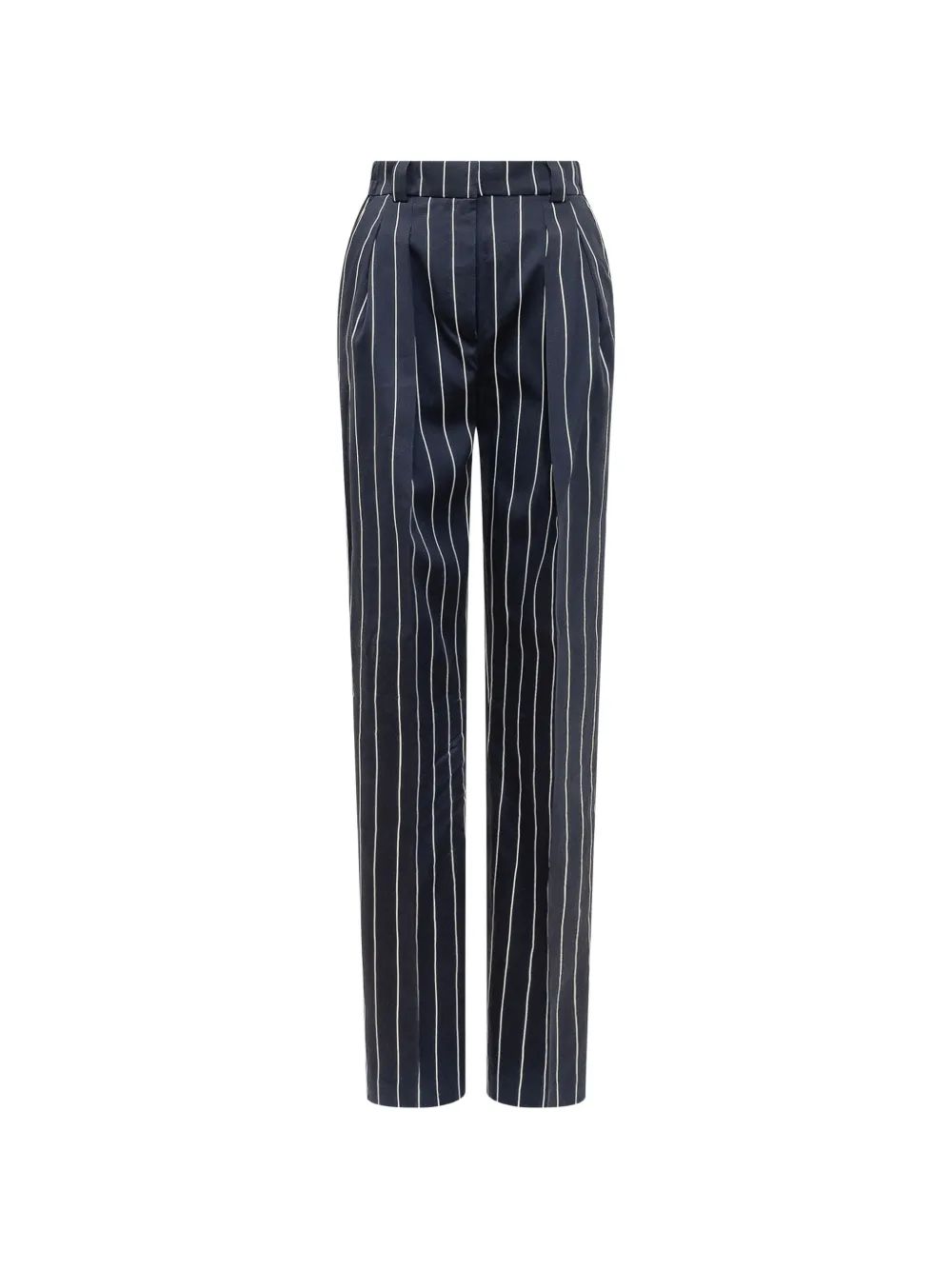 moms pants striped silk trousers - Blu