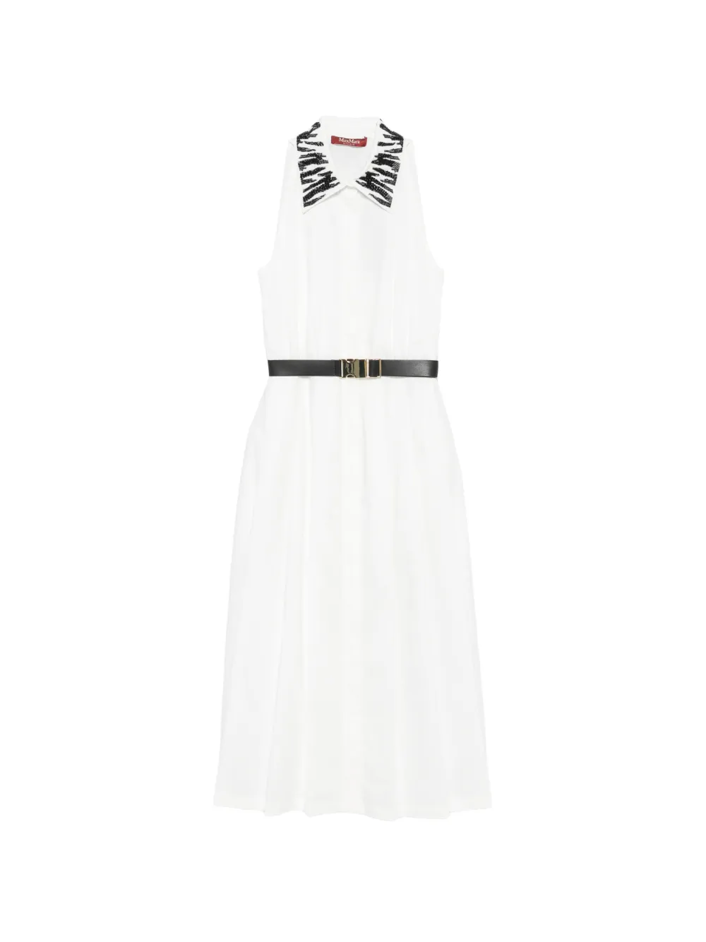 Max Mara bead-embellishment midi dress - Bianco