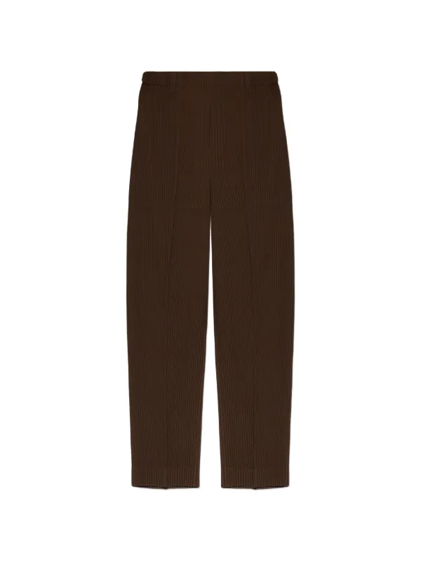 Homme Plissé Issey Miyake Tuxedo Pleated Trousers | Brown | FARFETCH