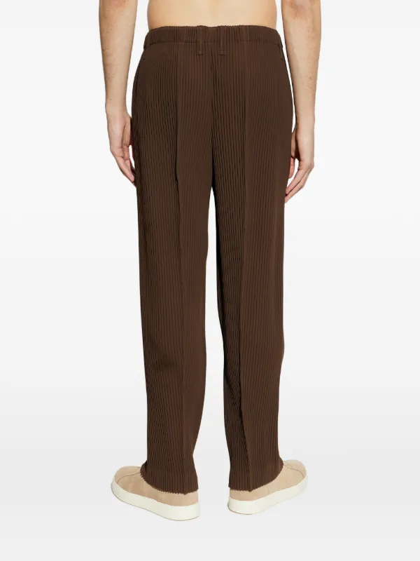Homme Plissé Issey Miyake Tuxedo Pleated Trousers | Brown | FARFETCH