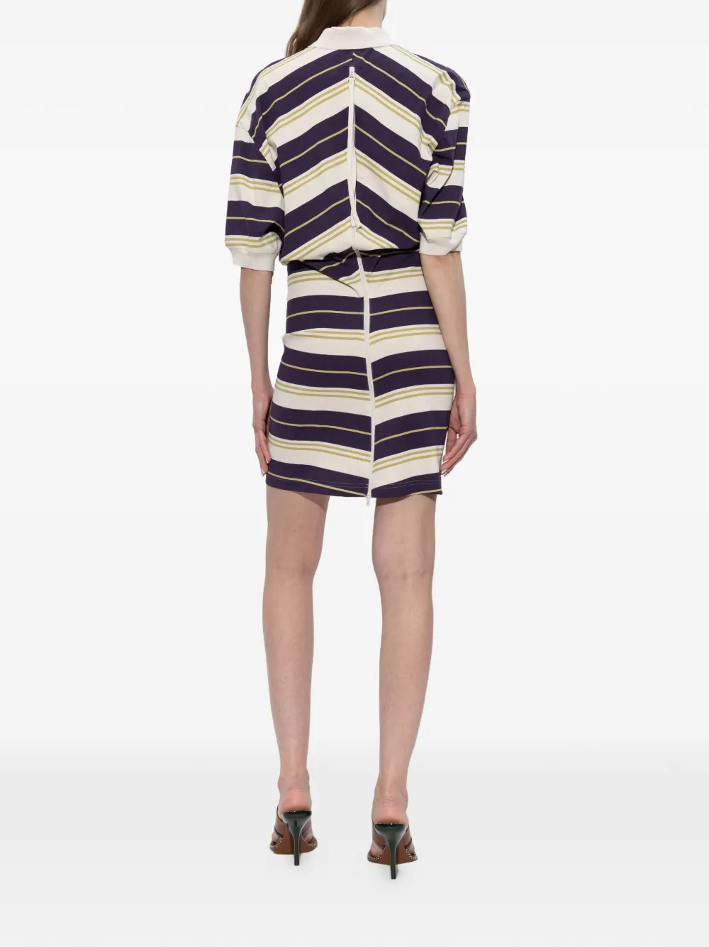 Issey Miyake Blouse met gestreepte kraag Paars