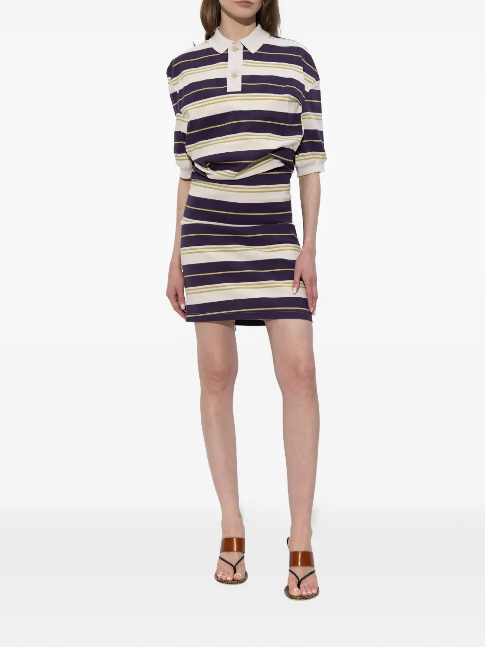 Issey Miyake Blouse met gestreepte kraag Paars