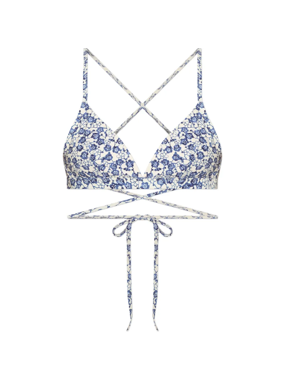 ISABEL MARANT Solange floral-print bikini top - Toni neutri