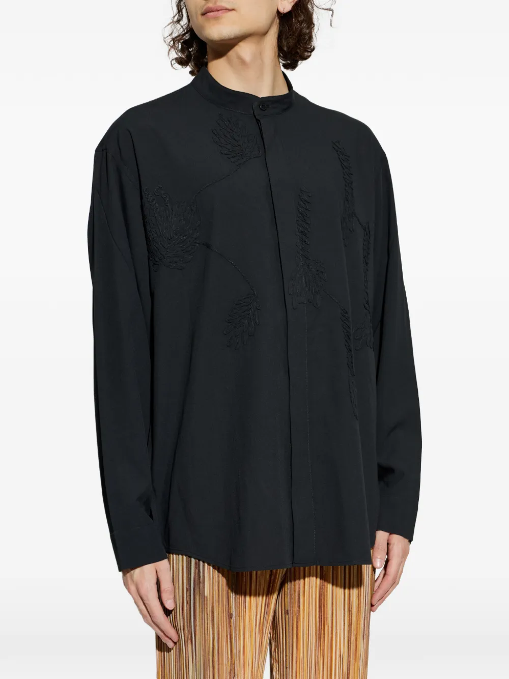 Homme Plissé Issey Miyake Overhemd met geborduurd logo Zwart