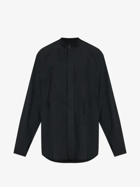 Homme Plissé Issey Miyake chemise sans col à broderies