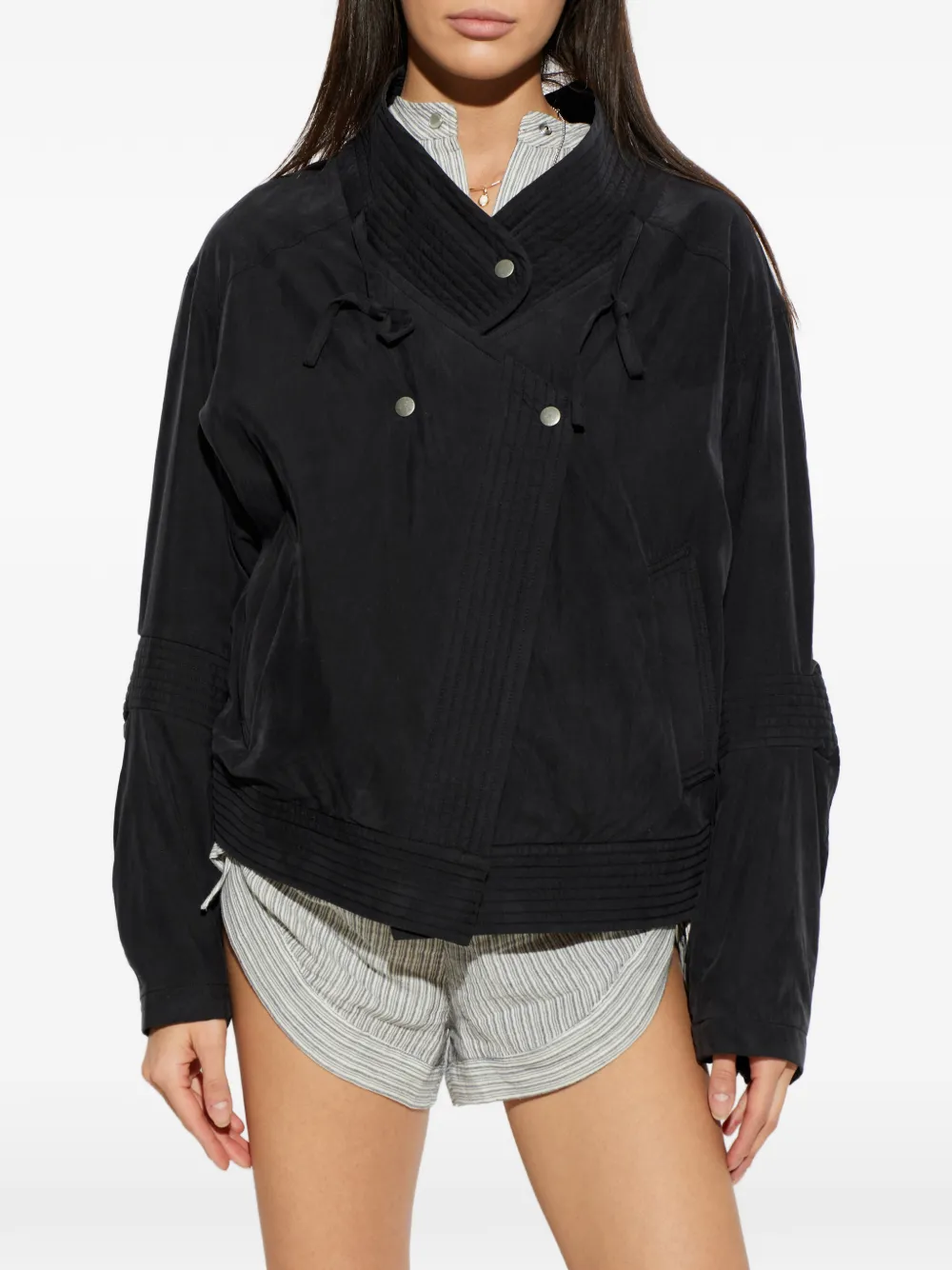 ISABEL MARANT Theresa kort jack van lichtgewicht canvas Zwart