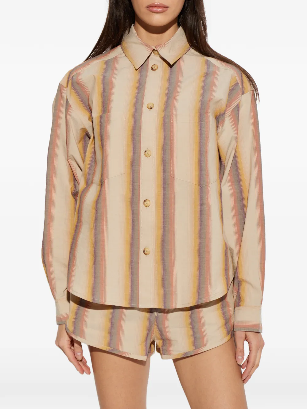  Isabel Marant Chemise Rayée à Poches - Tons Neutres 