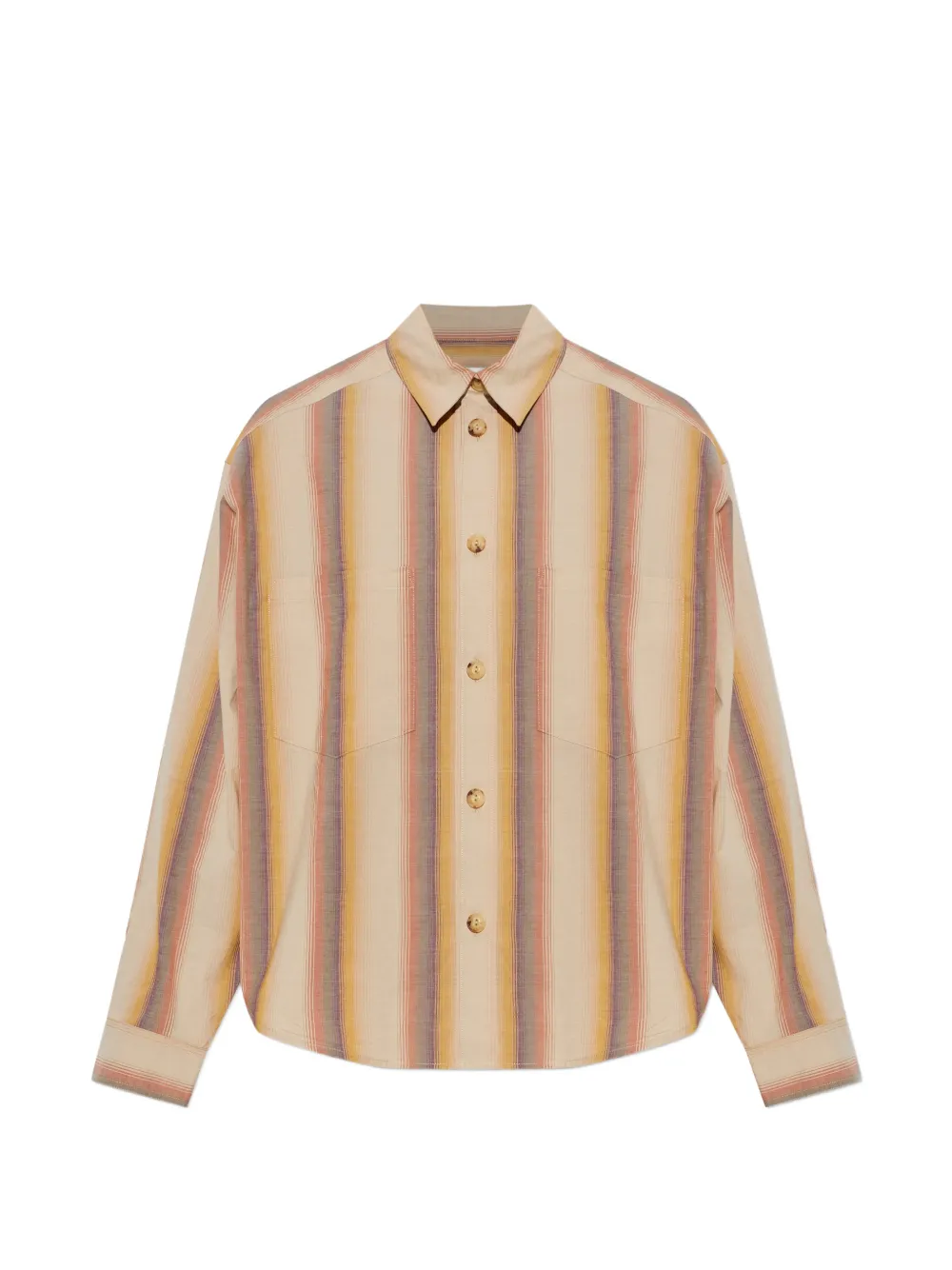 ISABEL MARANT striped pocketed shirt - Nude