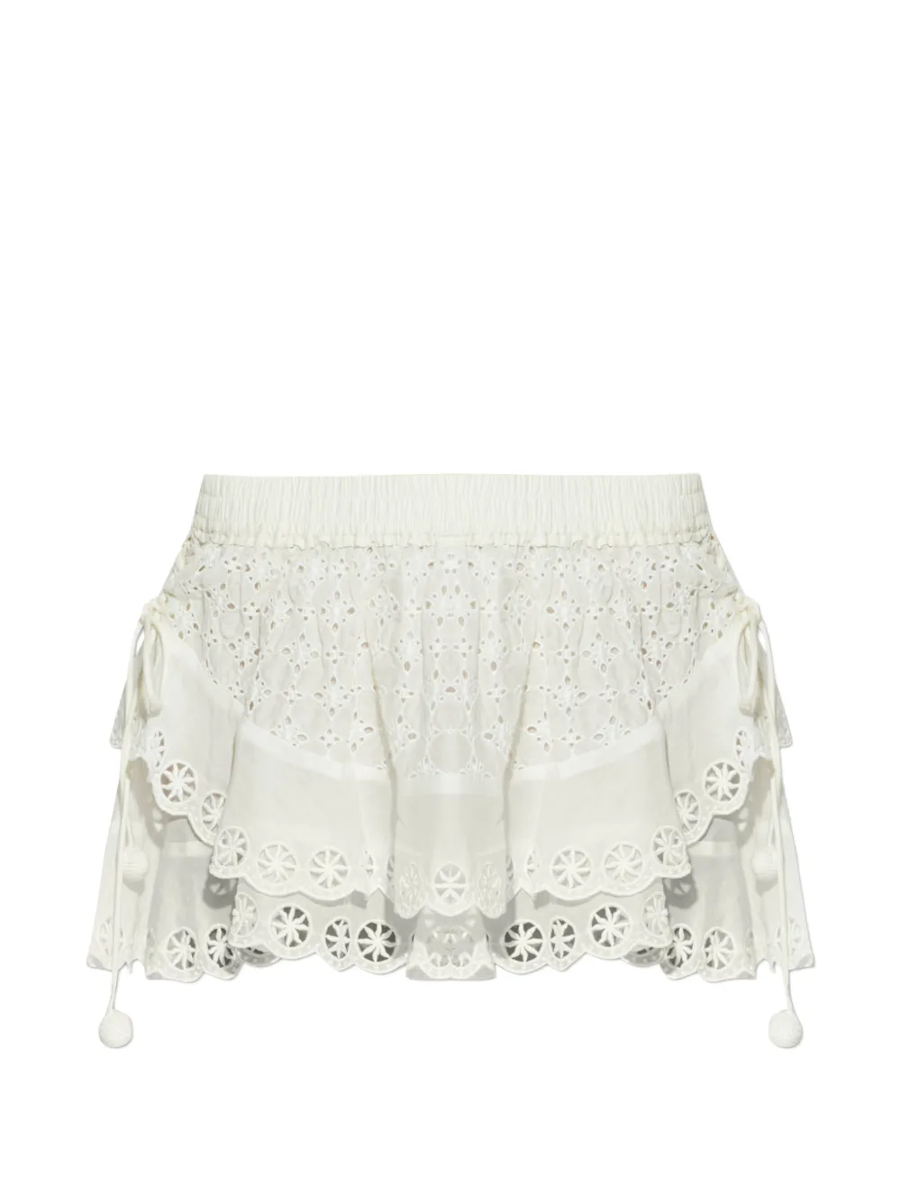ISABEL MARANT Neis broderie-anglaise scalloped shorts - Bianco
