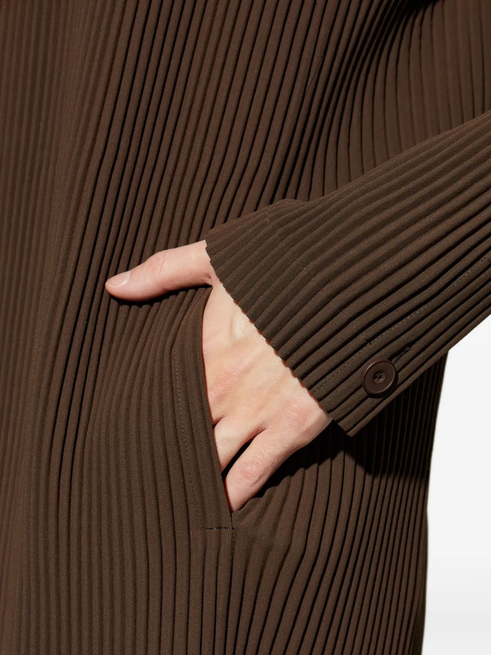 Homme Plissé Issey Miyake Plissé jack met knopen Bruin