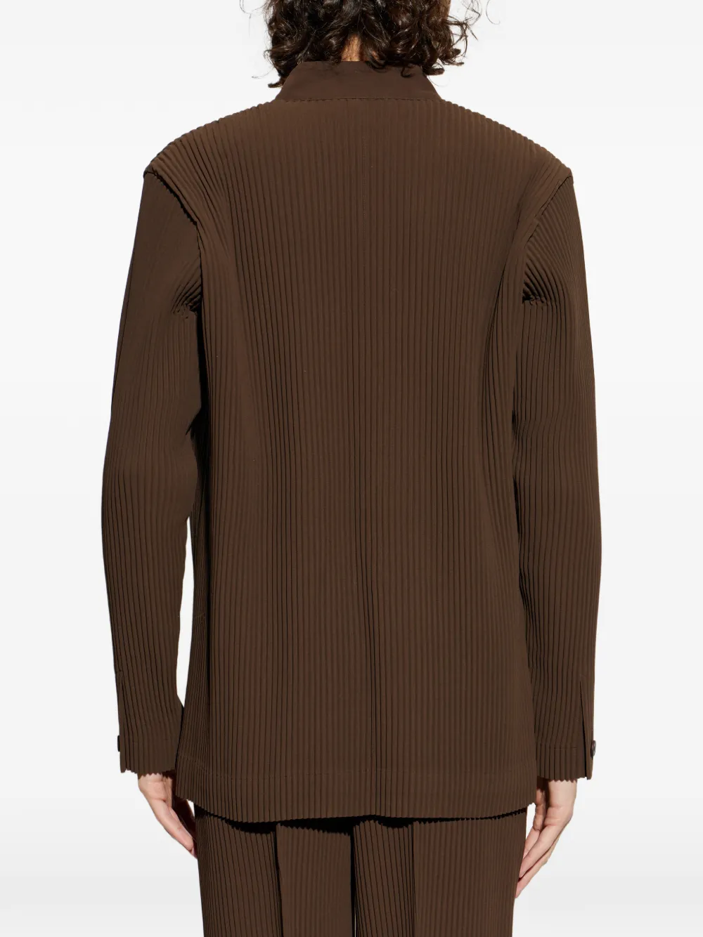 Homme Plissé Issey Miyake Plissé jack met knopen Bruin