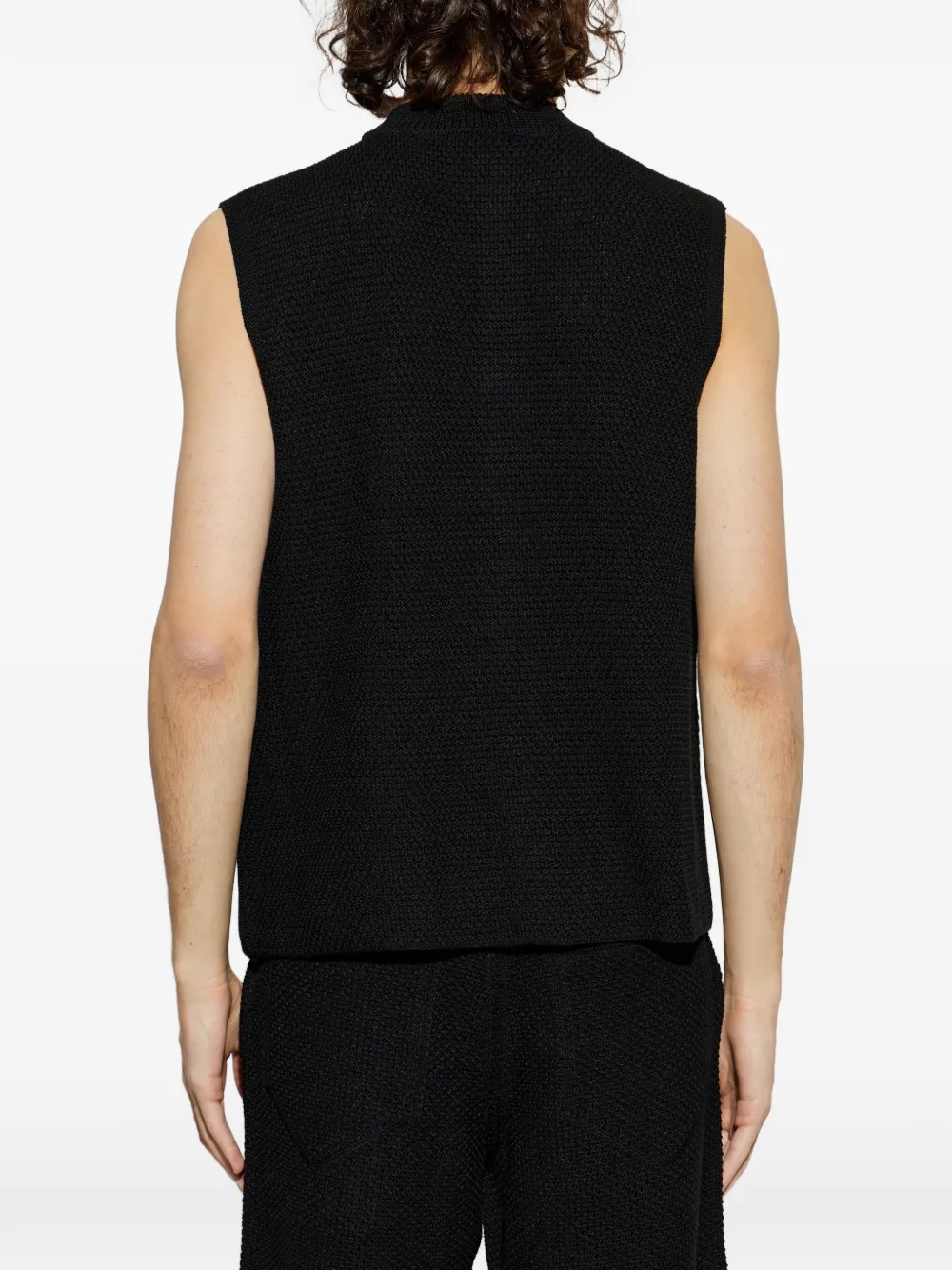Homme Plissé Issey Miyake ボタンポケット ベスト | ブラック