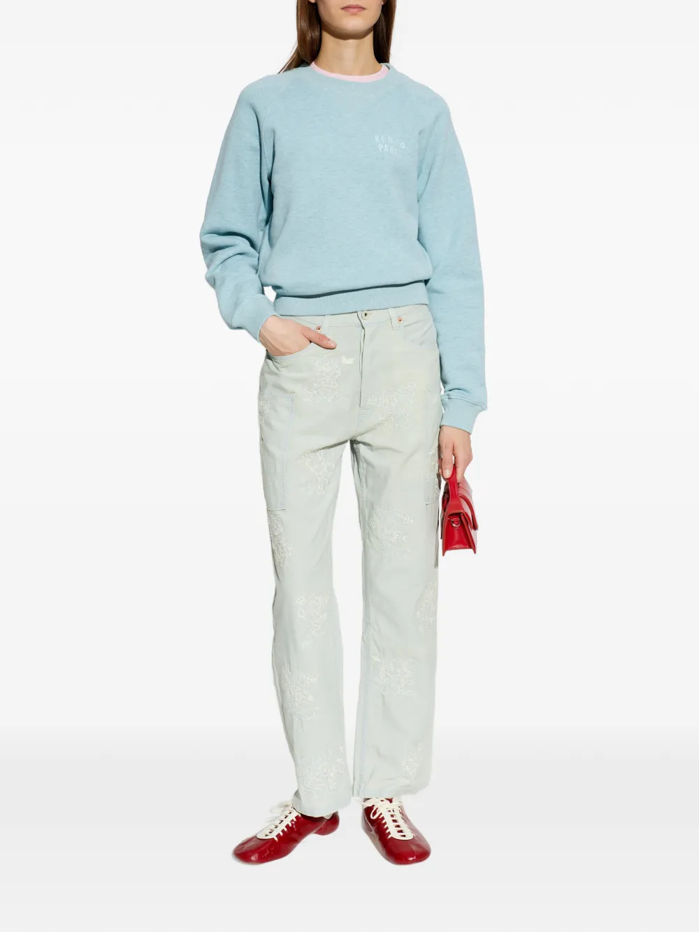 Kenzo Boke Heart trui met geborduurd logo Blauw