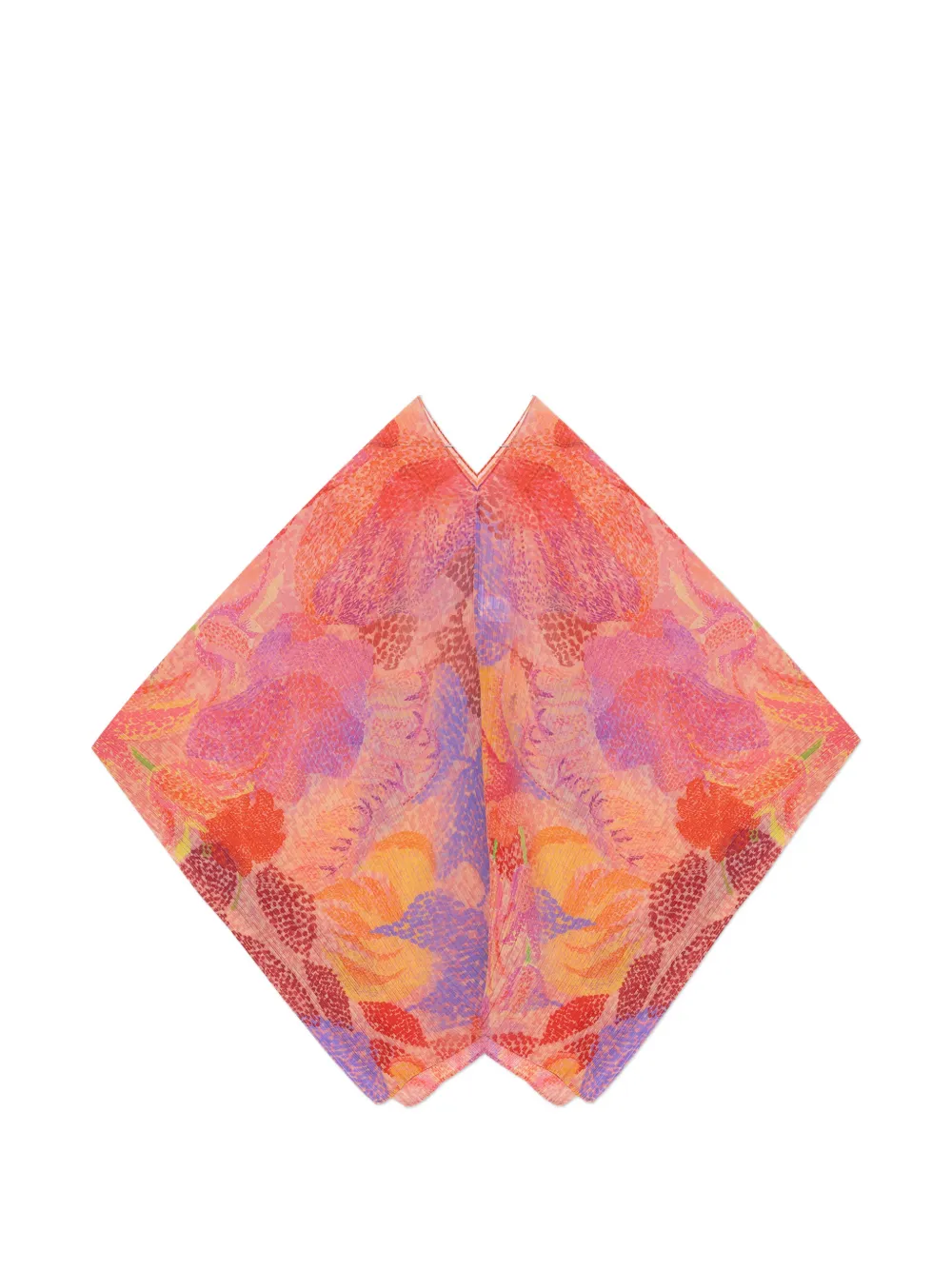 Pleats Please Issey Miyake pleated floral print poncho - Rosa