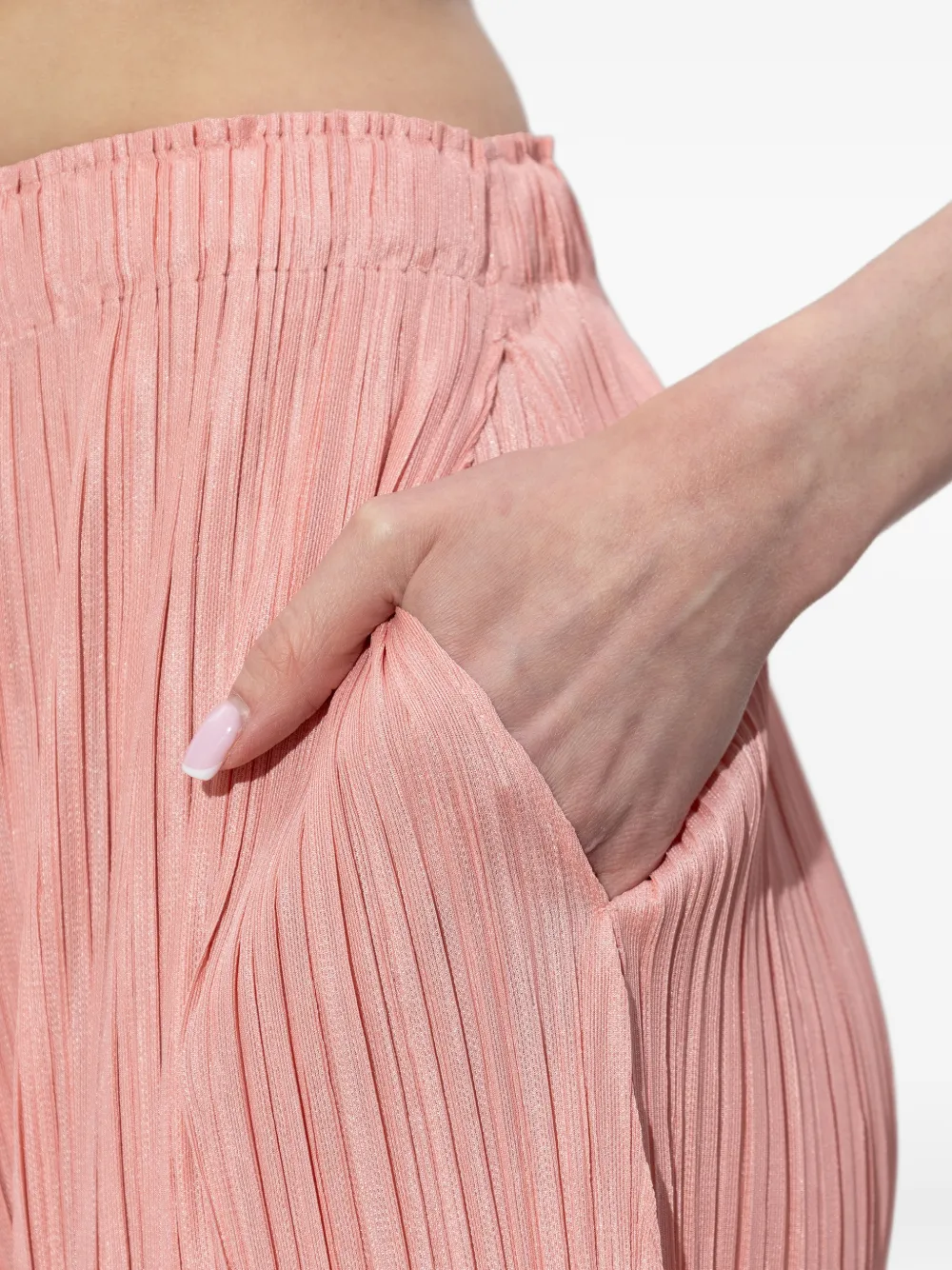 Pleats Please Issey Miyake Plooibroek met wijde pijpen Roze