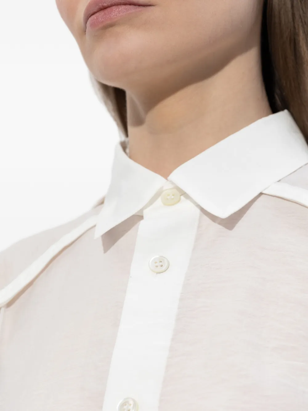 Issey Miyake Blouse met pofmouwen Wit