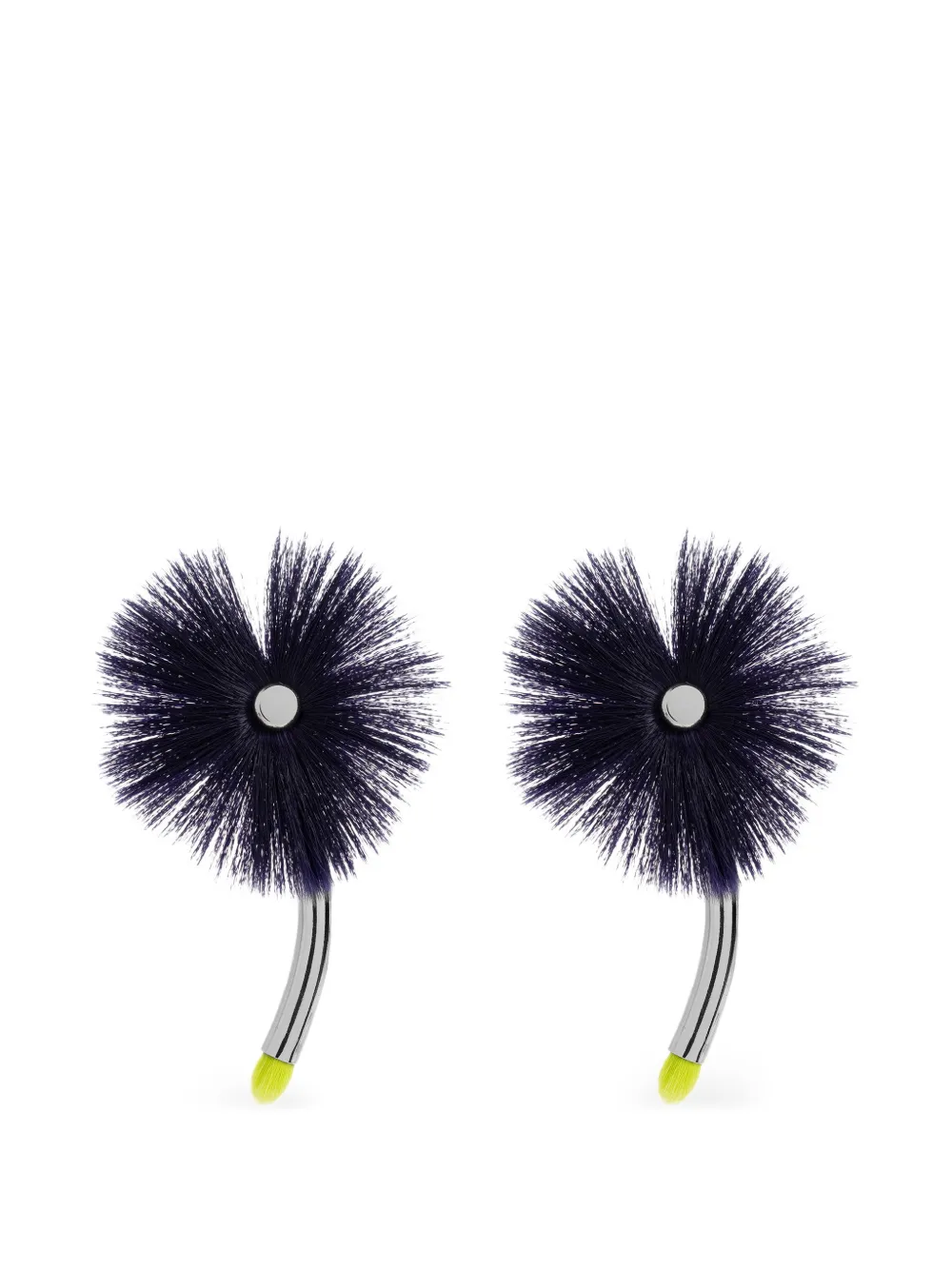 Issey Miyake floral-motif earrings - Argento