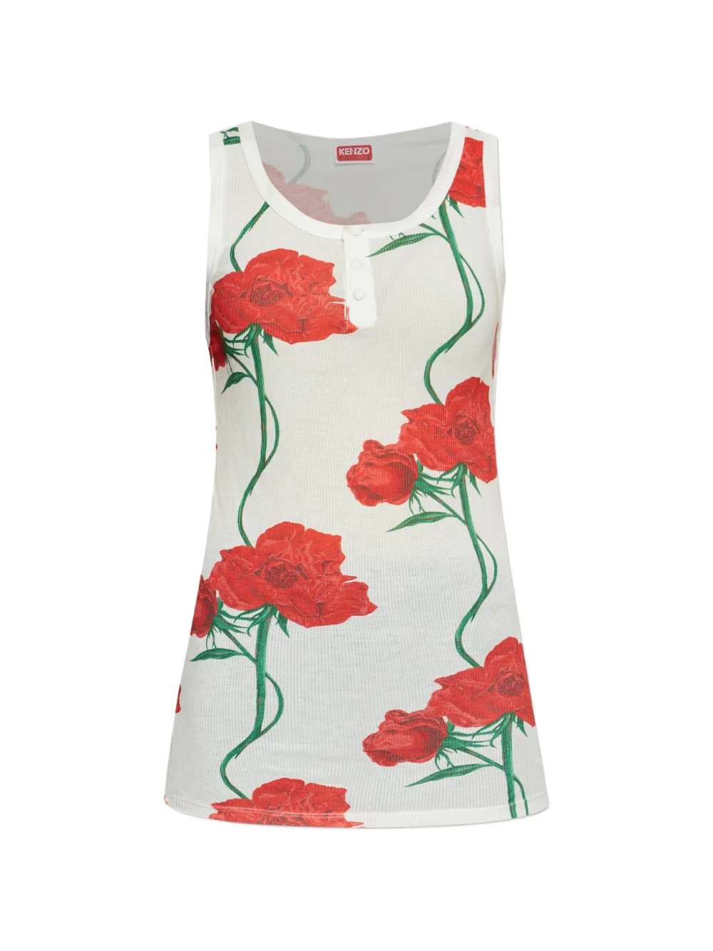 Kenzo Archive Roe floral-print tank top - Bianco