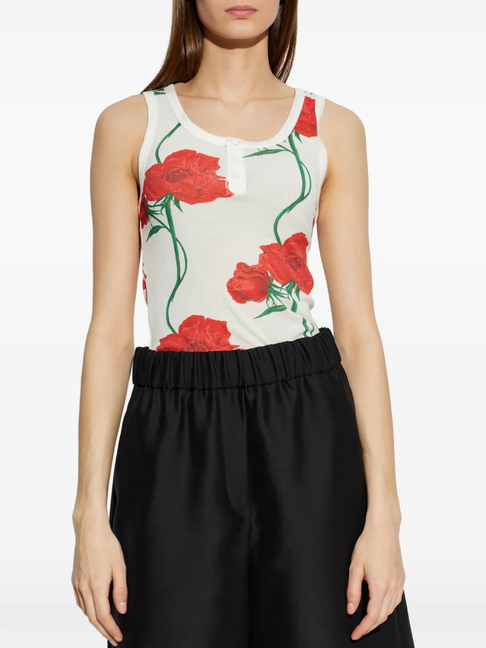 Kenzo Archive Roe tanktop met bloemenprint Wit