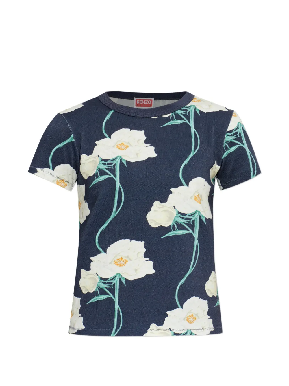 Kenzo floral-print T-shirt - Blu