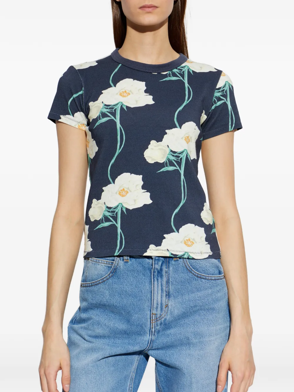  Kenzo Camiseta Con Estampado Floral - Azul 