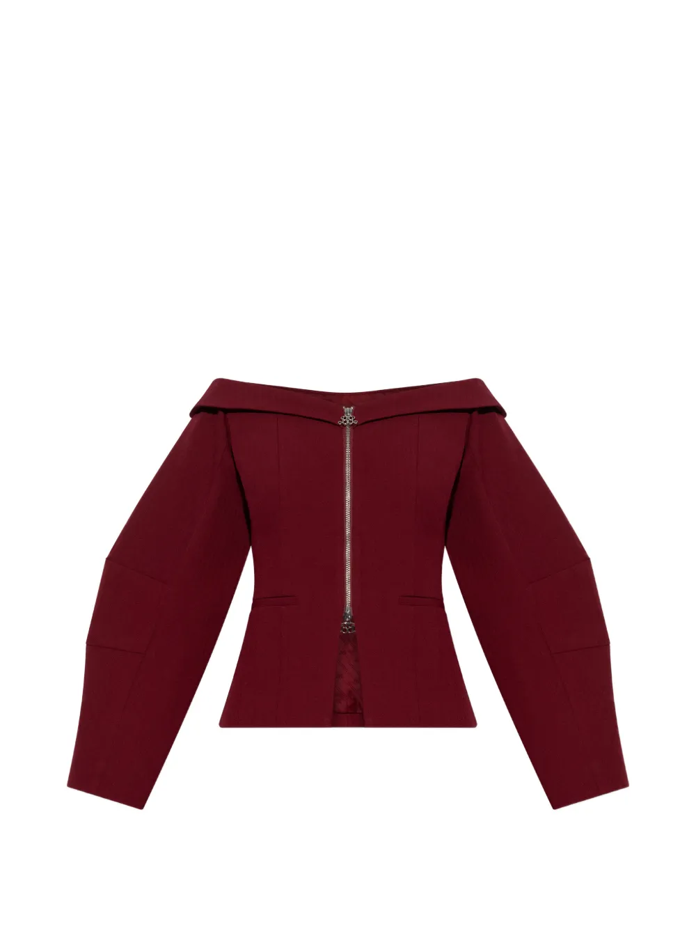 Gestuz off-the-shoulder zip-up jacket - Rot