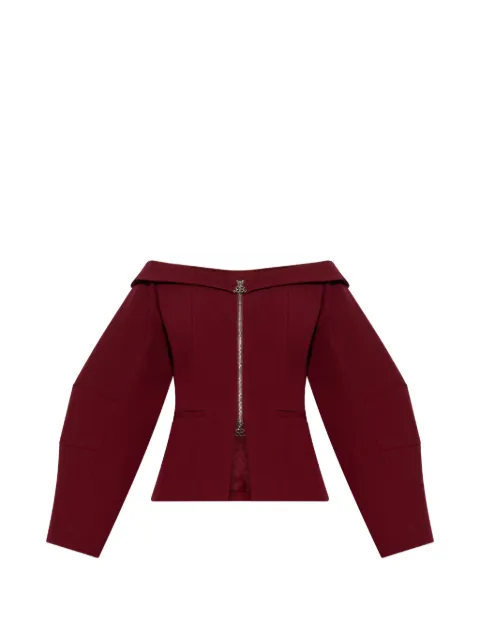 Gestuz off-the-shoulder zip-up jacket