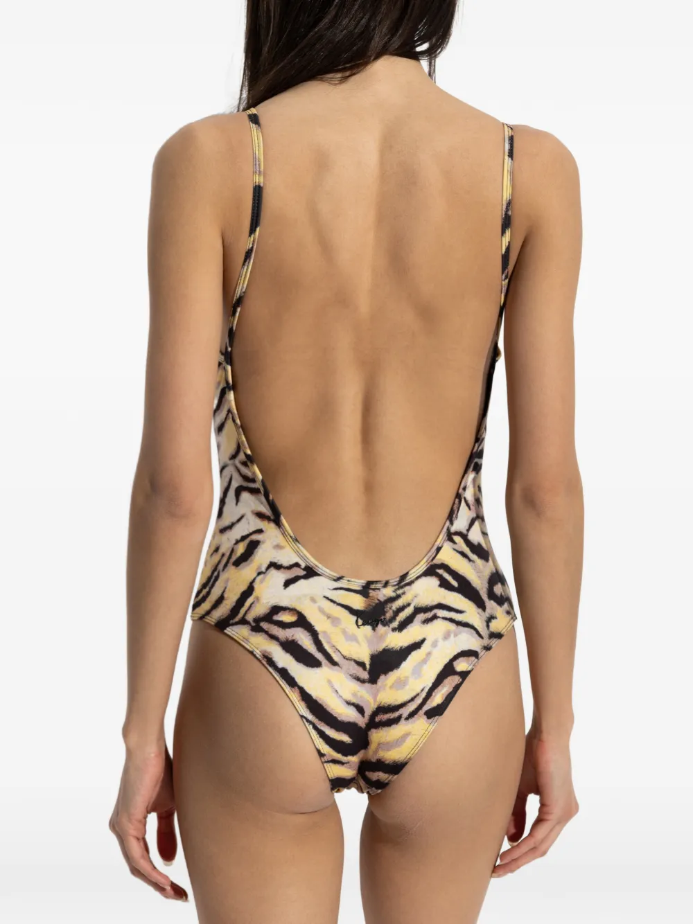 Kenzo Omkeerbaar badpak met tijgerprint Beige