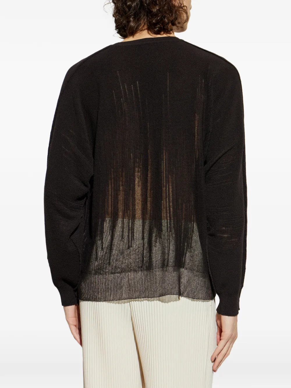 Homme Plissé Issey Miyake Brush Close-Up trui met ronde hals Bruin