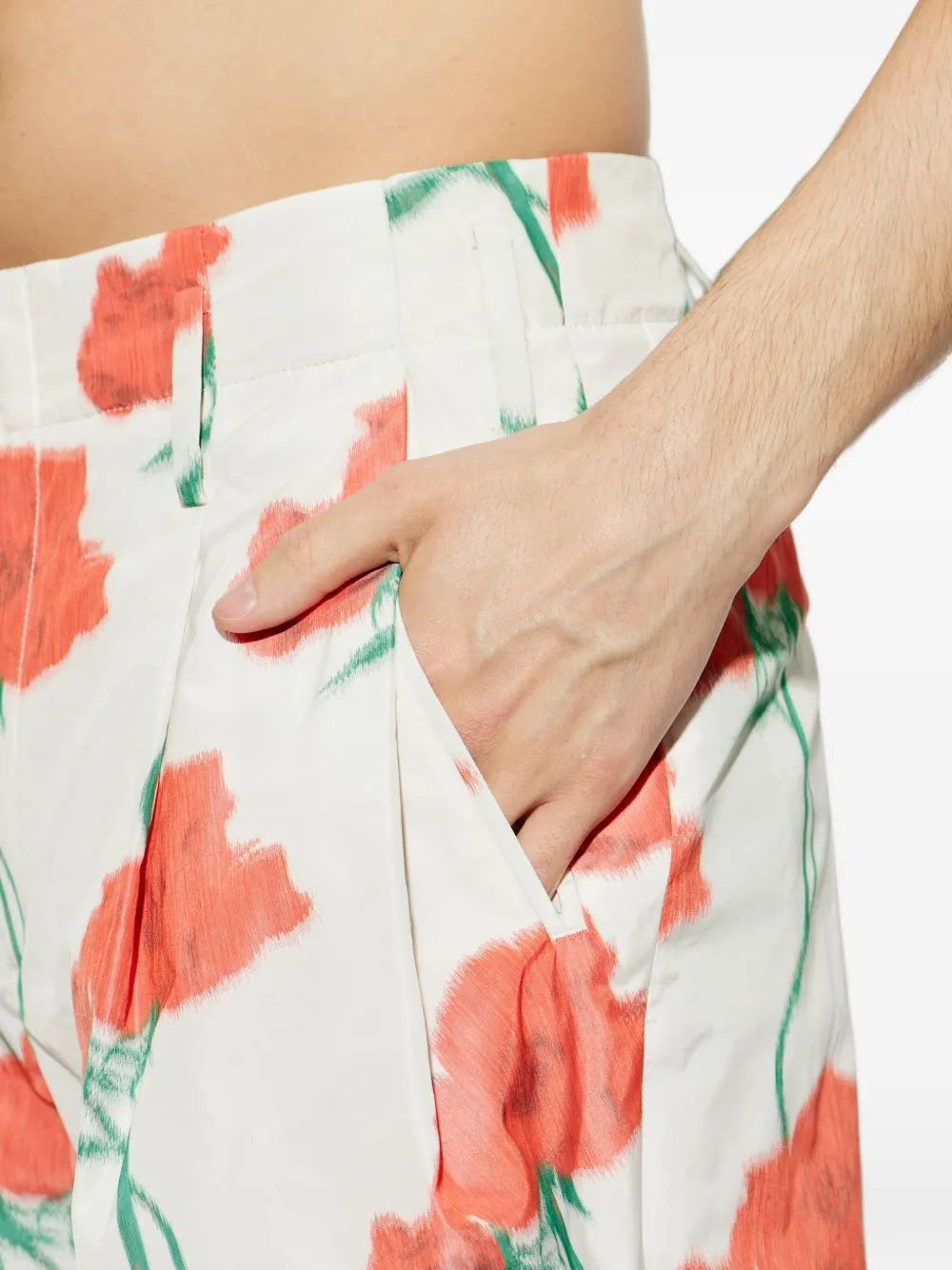 Kenzo Shorts met print en plooien Wit