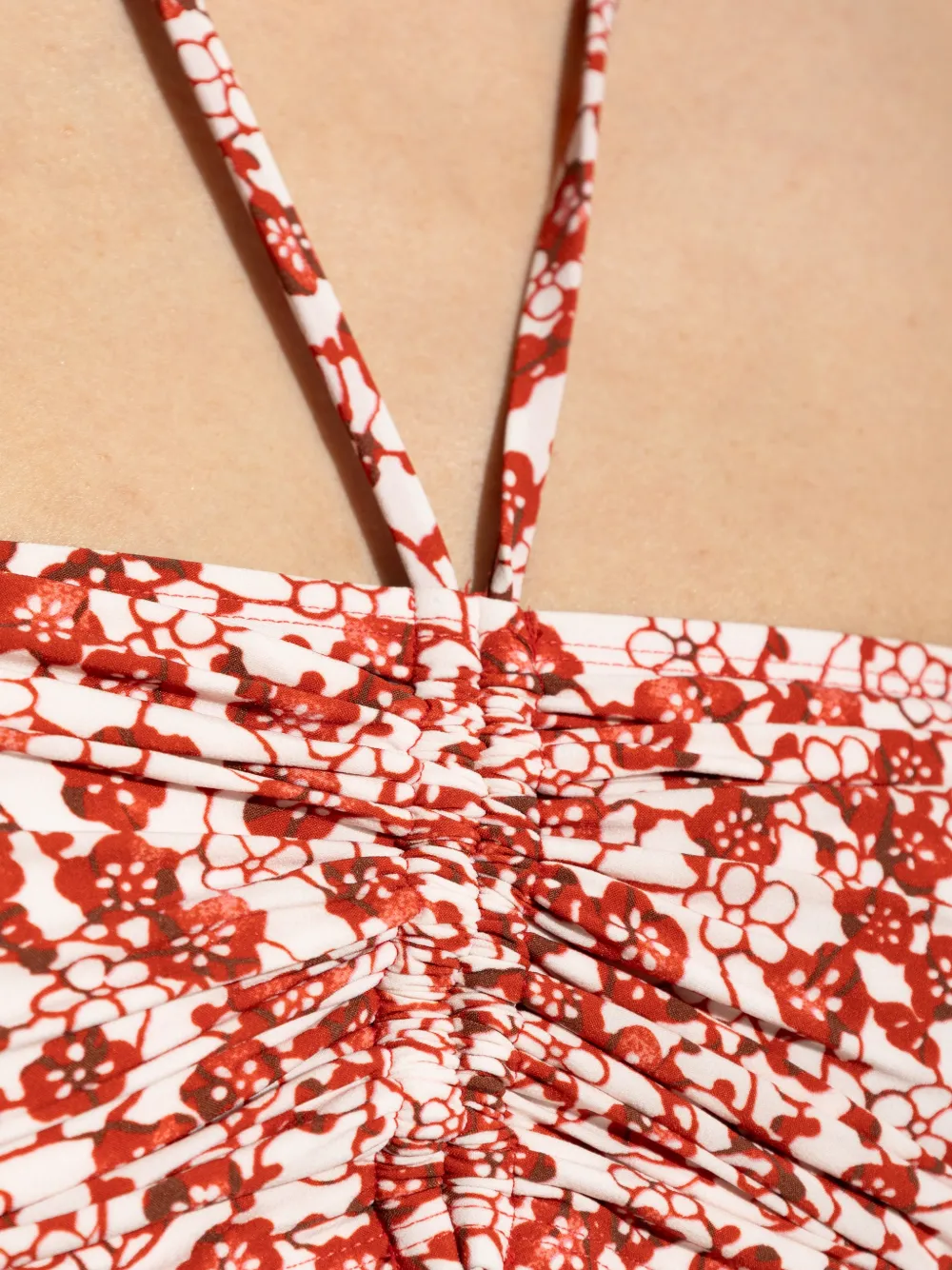 ISABEL MARANT Salma bikinitop met bloemenprint en ruches Wit