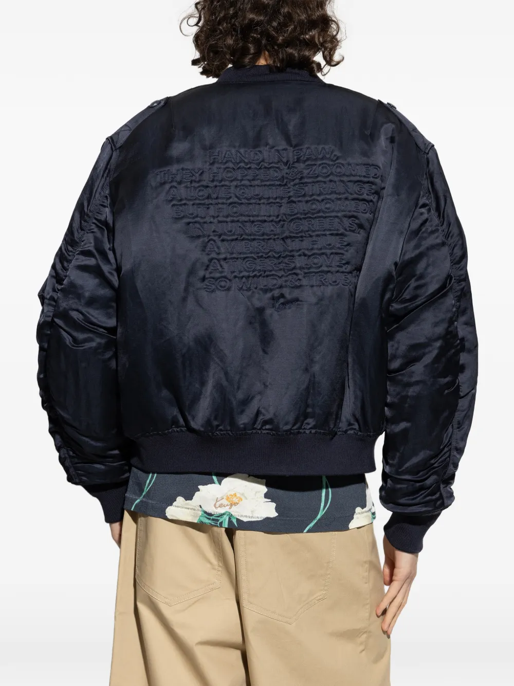 Kenzo Jungle Poem jack met rits Blauw
