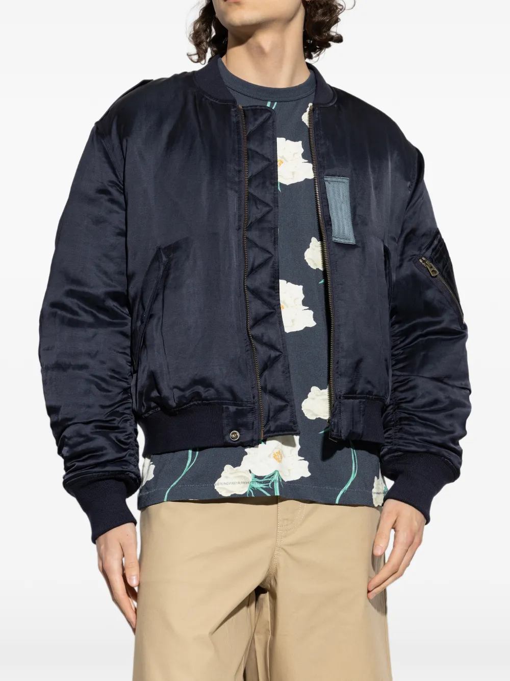 Kenzo Jungle Poem jack met rits Blauw