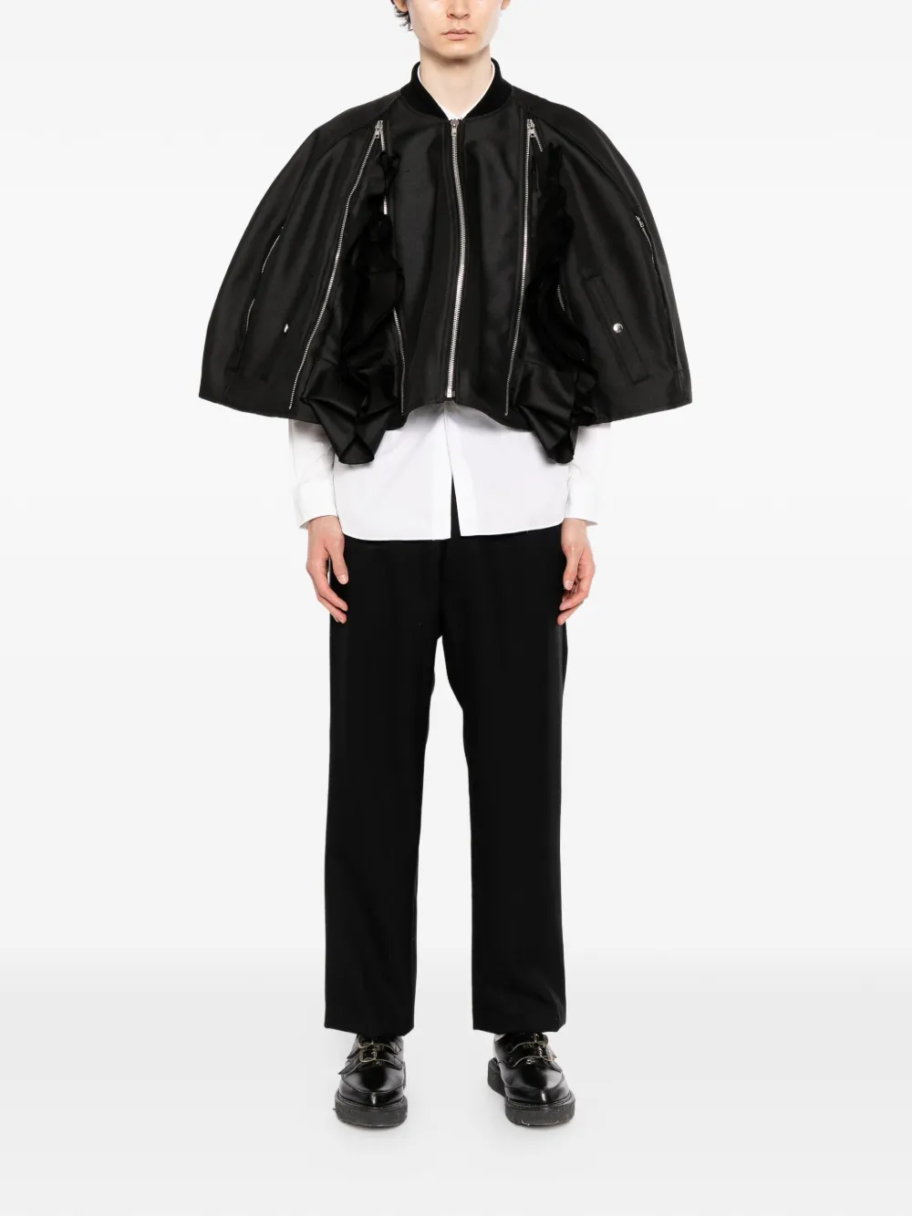 Comme Des Gar ons Homme Plus Ruffled Cropped Jacket Black FARFETCH UK comme-des-gar-ons-homme-plus-ruffled-cropped-jacket-black-farfetch-uk