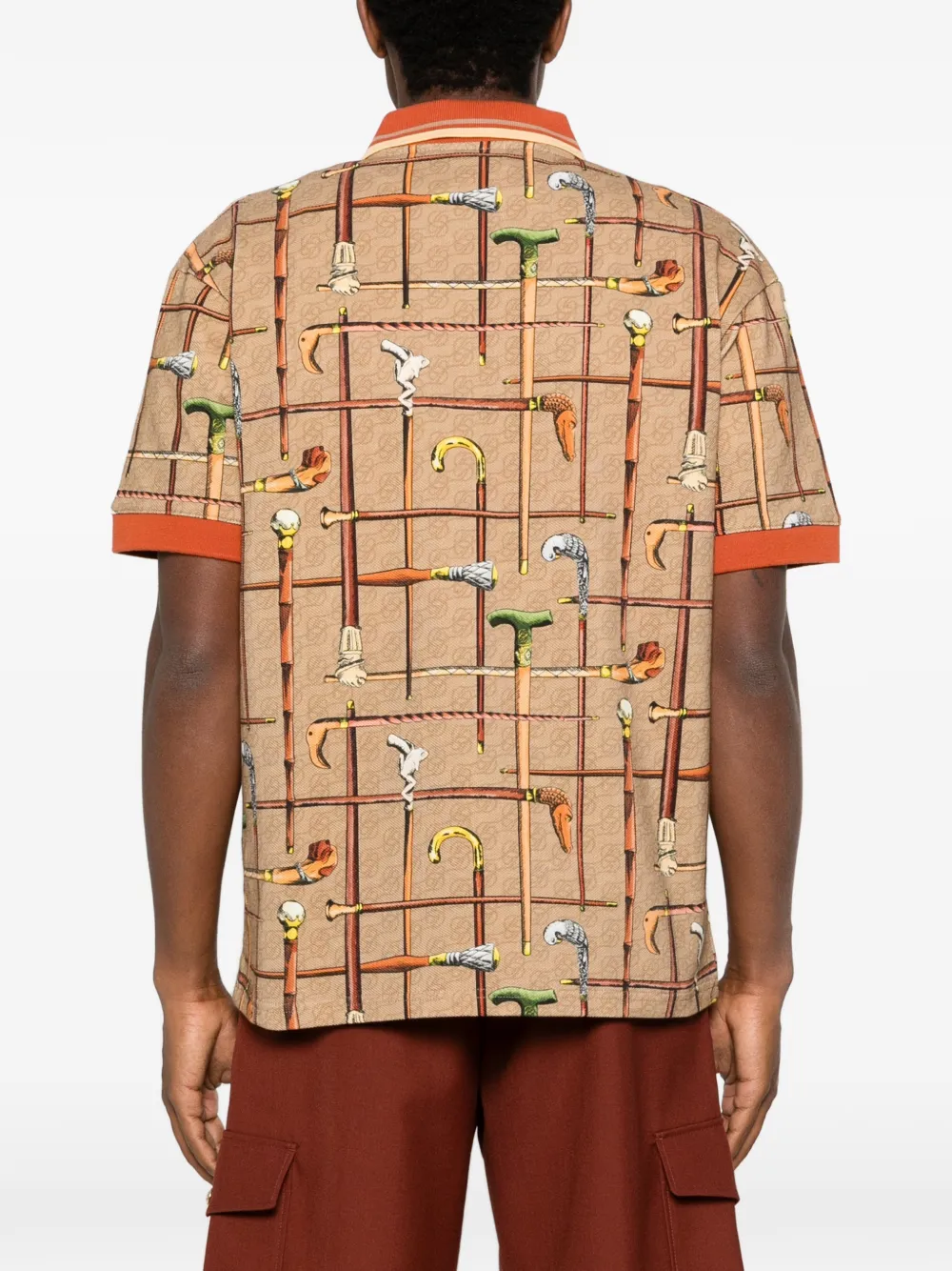 Drôle De Monsieur Poloshirt met print Bruin