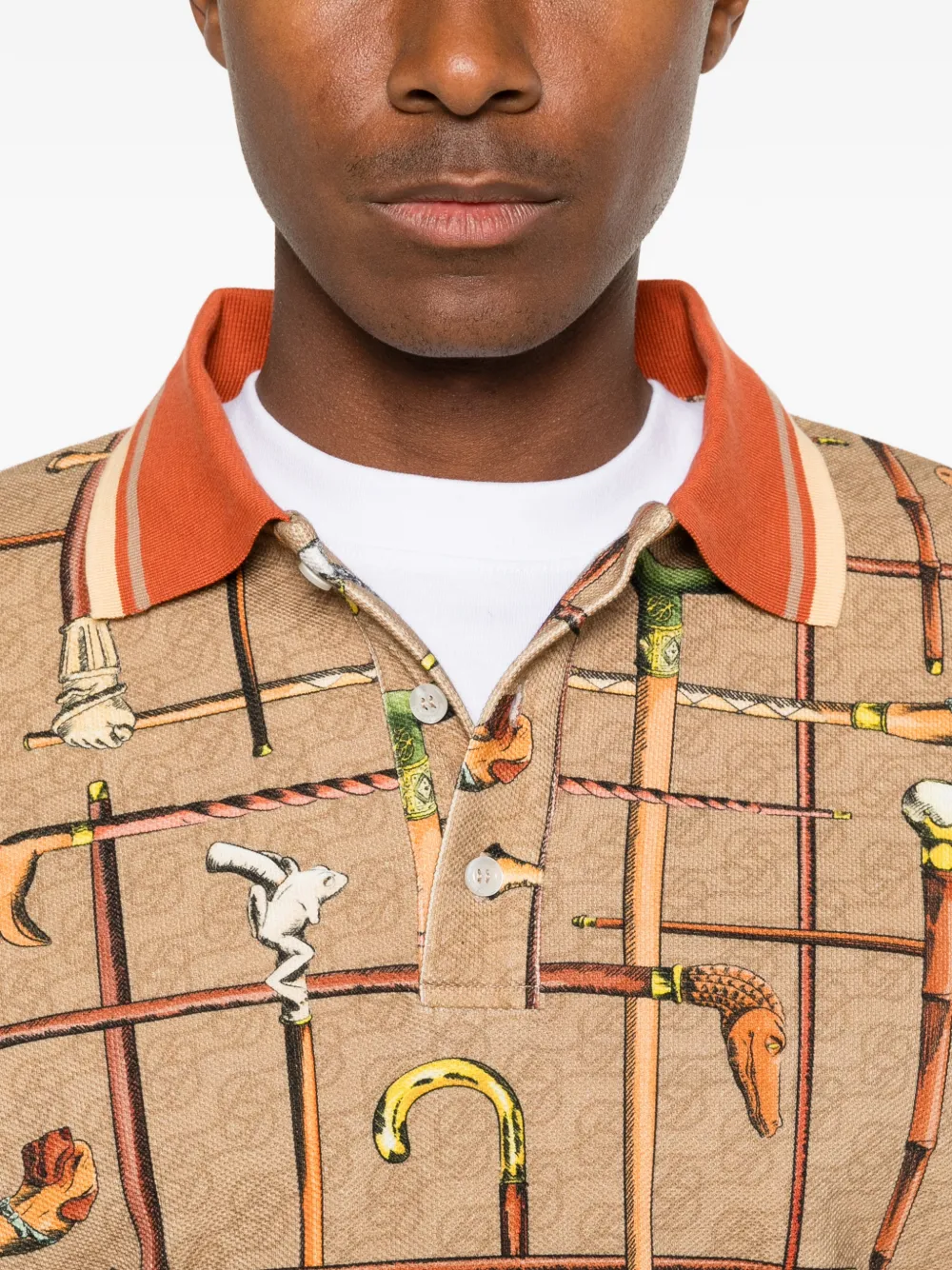 Drôle De Monsieur Poloshirt met print Bruin