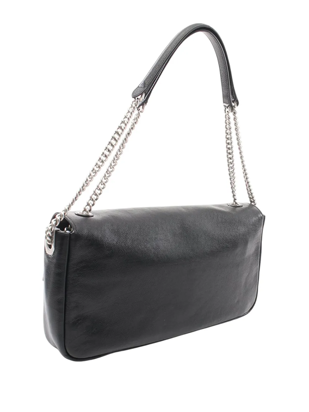  Fendi Pre-owned Sac Porté épaule Baguette En Cuir à Bride En Chaîne (2000-2010) - Noir 
