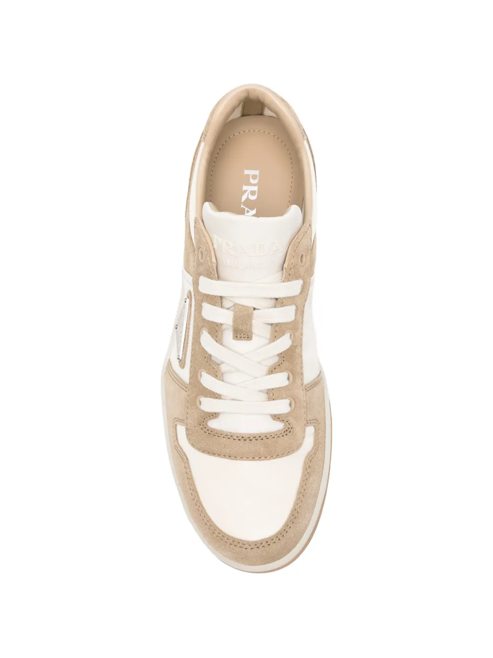 Prada suede-panelled sneakers Beige