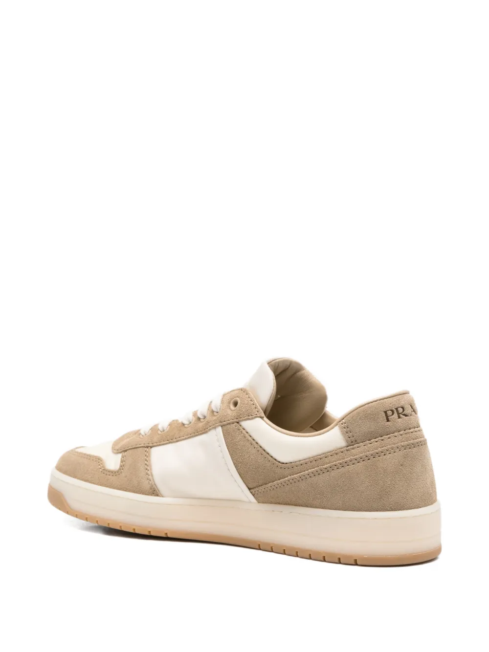 Prada suede-panelled sneakers Beige