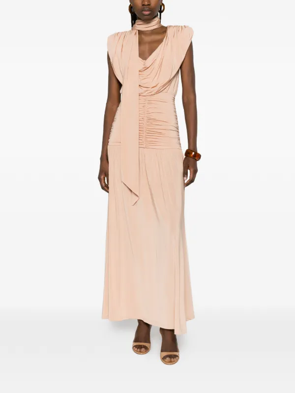 open lace back dress Lisa Maxi Dress, in Light Pink Luxe Satin, Size: Large | Show Me Your Mumu