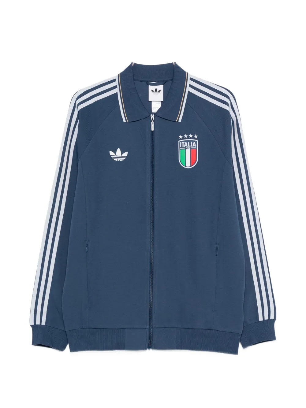 adidas x Italia stripe-detail zip-fastening sweatshirt - Blu