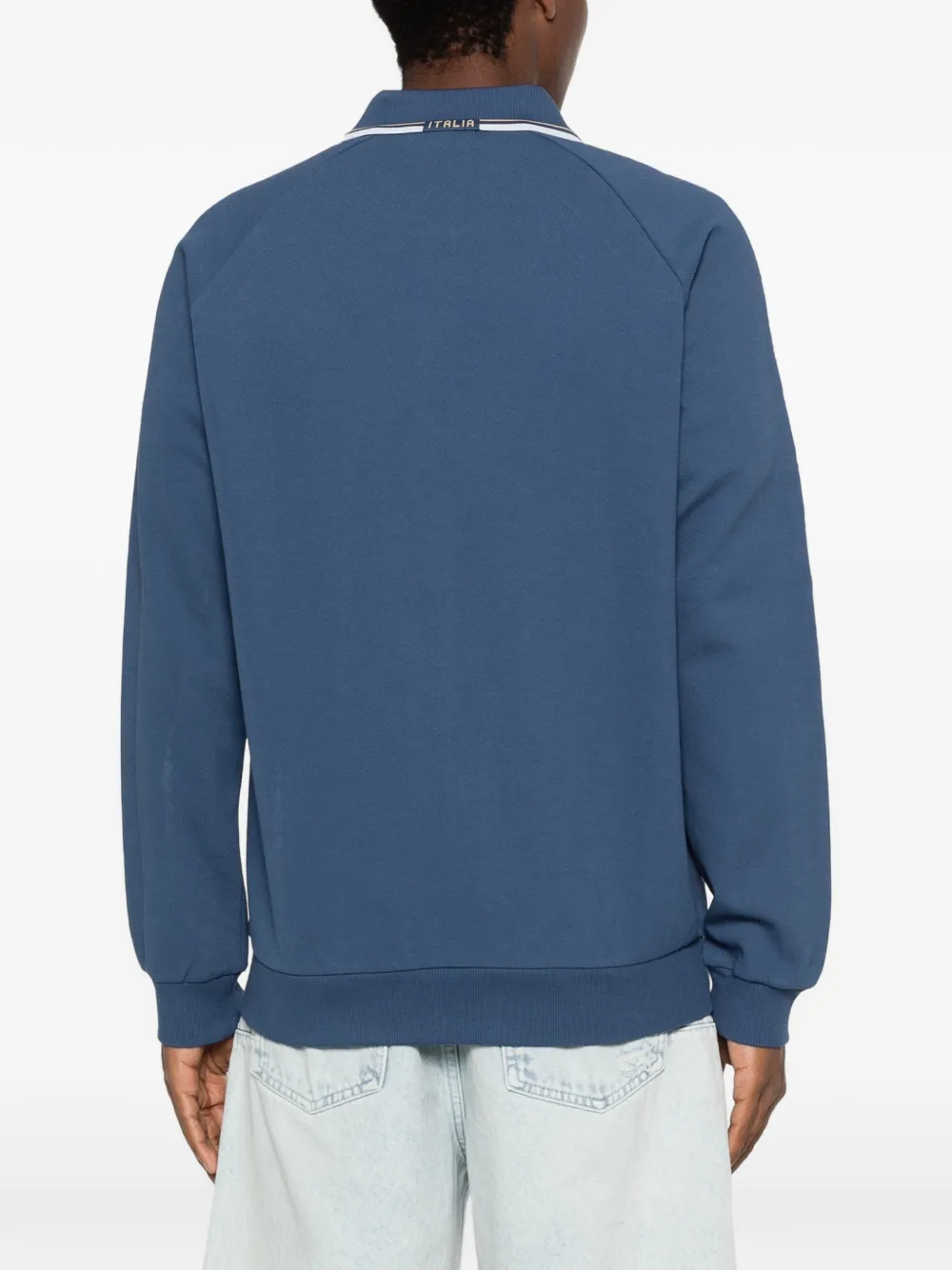 adidas x Italia sweater met ritssluiting en streepdetail Blauw