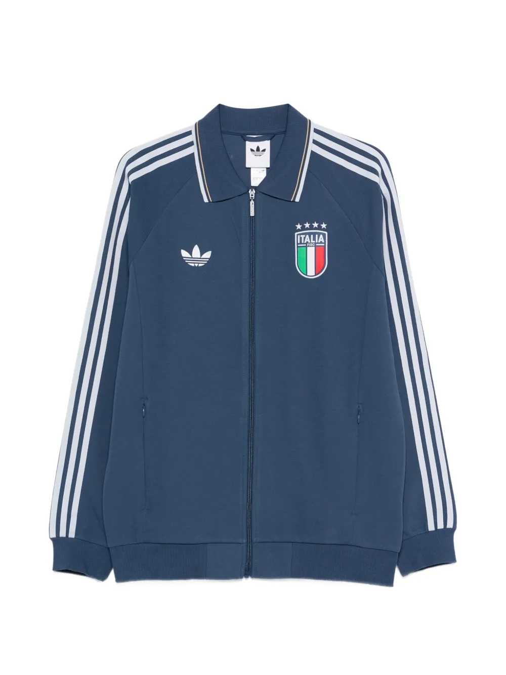 adidas x Italia stripe-detail zip-fastening sweatshirt - Blu